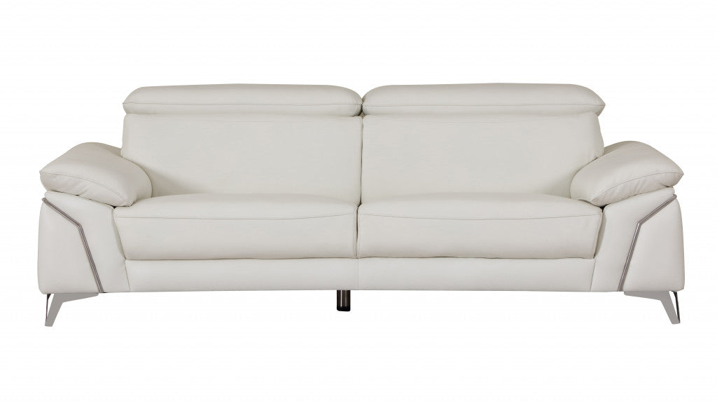 Modern White Leather Sofa And Loveseat By Homeroots - 343868 | Sofa Set | Modishstore - 4