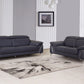 68'" X 41'" X 39'" Modern Navy Leather Sofa And Loveseat By Homeroots | Sofa Set | Modishstore - 6