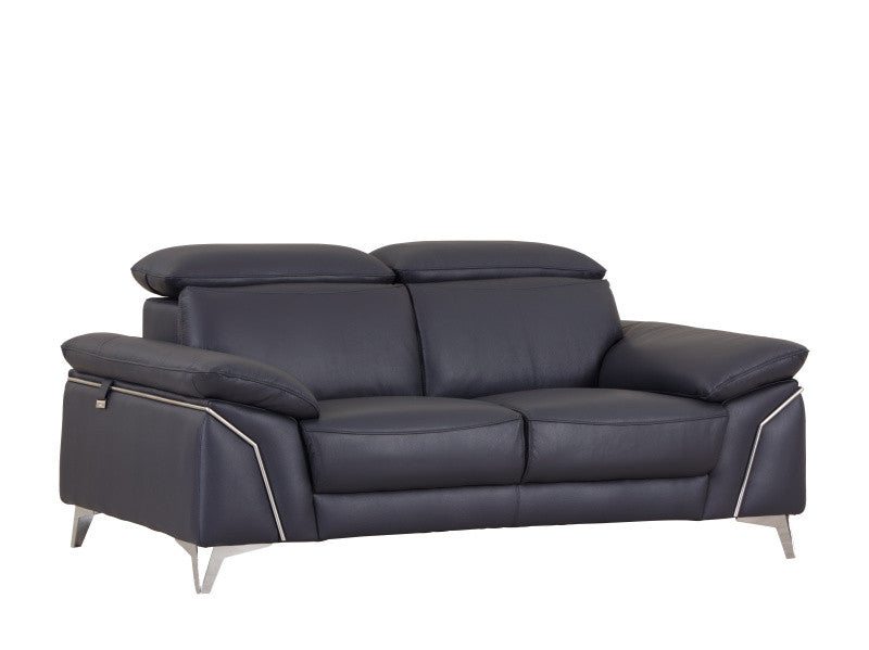 68'" X 41'" X 39'" Modern Navy Leather Sofa And Loveseat By Homeroots | Sofa Set | Modishstore - 2