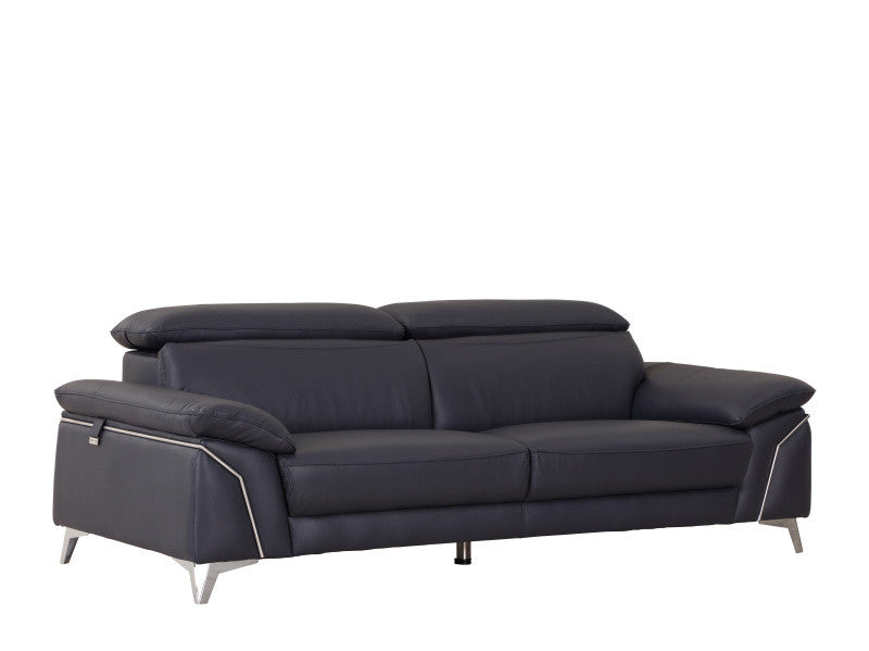 68'" X 41'" X 39'" Modern Navy Leather Sofa And Loveseat By Homeroots | Sofa Set | Modishstore - 4