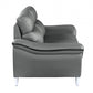 Modern Gray Leather Sofa And Loveseat By Homeroots - 343870 | Loveseats | Modishstore - 3