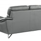 Modern Gray Leather Sofa And Loveseat By Homeroots - 343870 | Loveseats | Modishstore - 5
