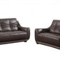 Modern Brown Leather Sofa And Loveseat By Homeroots - 343871 | Sofa Set | Modishstore