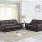 Modern Brown Leather Sofa And Loveseat By Homeroots - 343871 | Sofa Set | Modishstore - 2