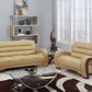 55.9'" X 35.8'"  X 34.3'" Modern Beige Leather Sofa And Loveseat By Homeroots
