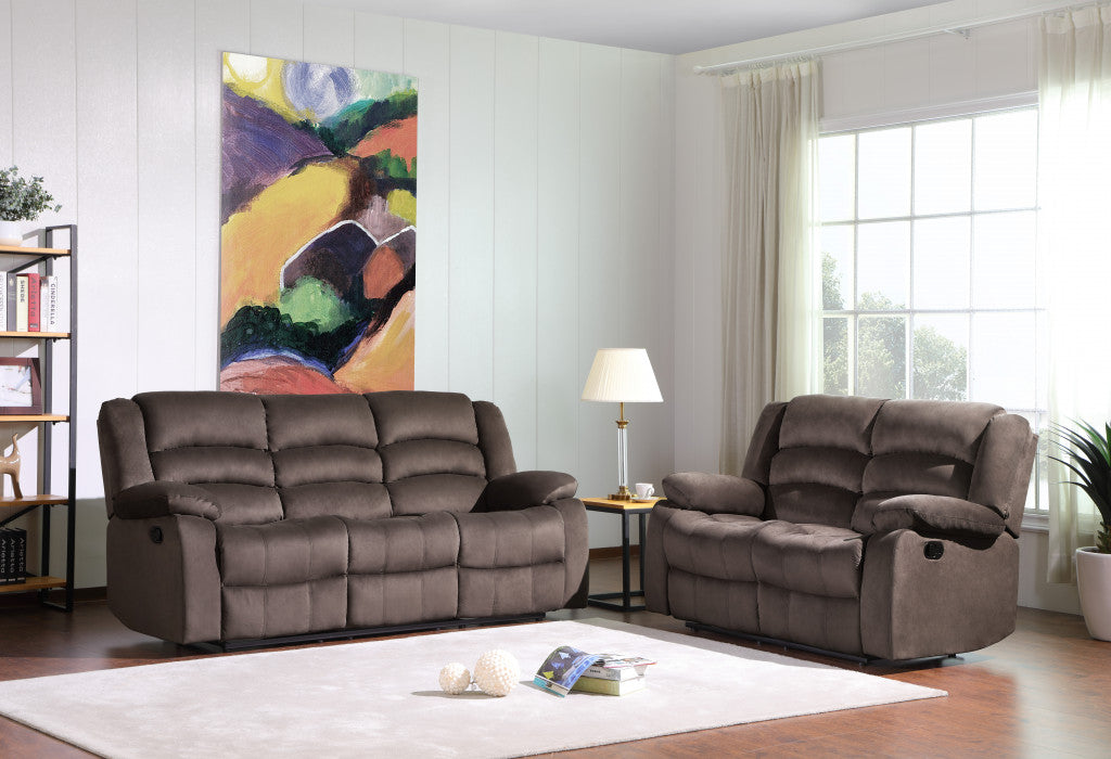 Modern Brown Leather Sofa And Loveseat By Homeroots - 343875 | Sofa Set | Modishstore - 2