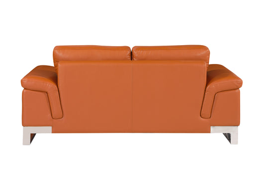 73'" X 39'" X 32'" Modern Camel Leather Sofa And Loveseat By Homeroots | Sofa Set | Modishstore
