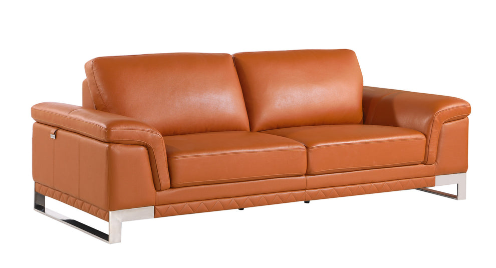 73'" X 39'" X 32'" Modern Camel Leather Sofa And Loveseat By Homeroots | Sofa Set | Modishstore - 9