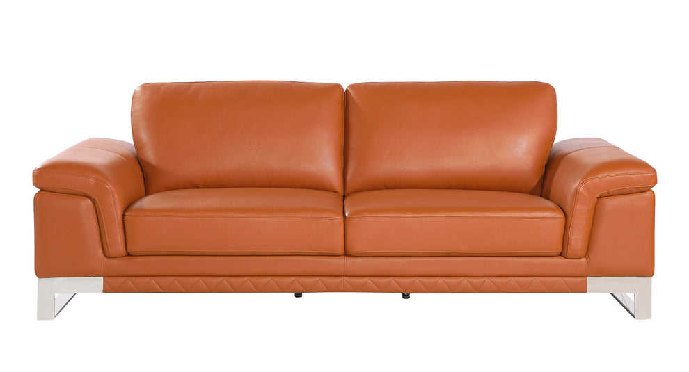 73'" X 39'" X 32'" Modern Camel Leather Sofa And Loveseat By Homeroots | Sofa Set | Modishstore - 2