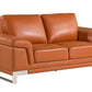 73'" X 39'" X 32'" Modern Camel Leather Sofa And Loveseat By Homeroots | Sofa Set | Modishstore - 6