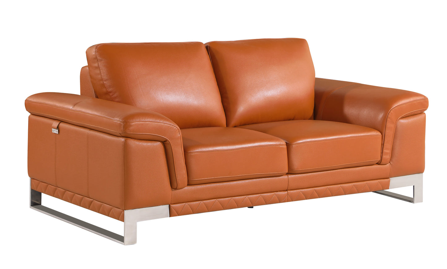 73'" X 39'"  X 32'" Modern Camel Leather Sofa And Loveseat By Homeroots