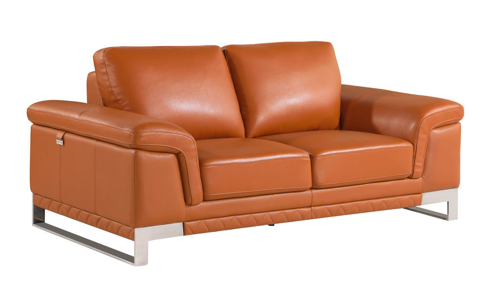 73'" X 39'" X 32'" Modern Camel Leather Sofa And Loveseat By Homeroots | Sofa Set | Modishstore - 6