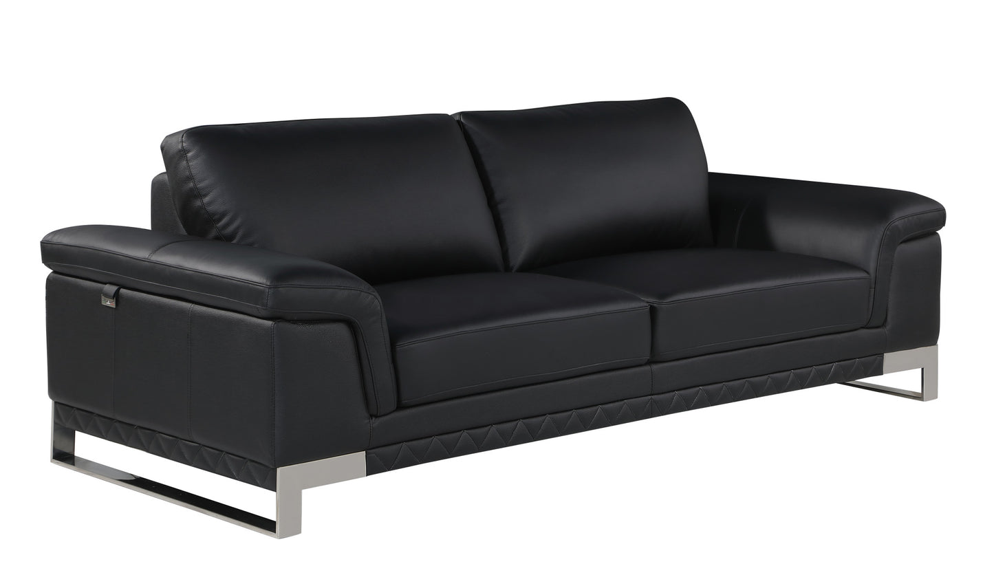 73'" X 39'" X 32'" Modern Black Leather Sofa And Loveseat By Homeroots | Sofa Set | Modishstore - 2