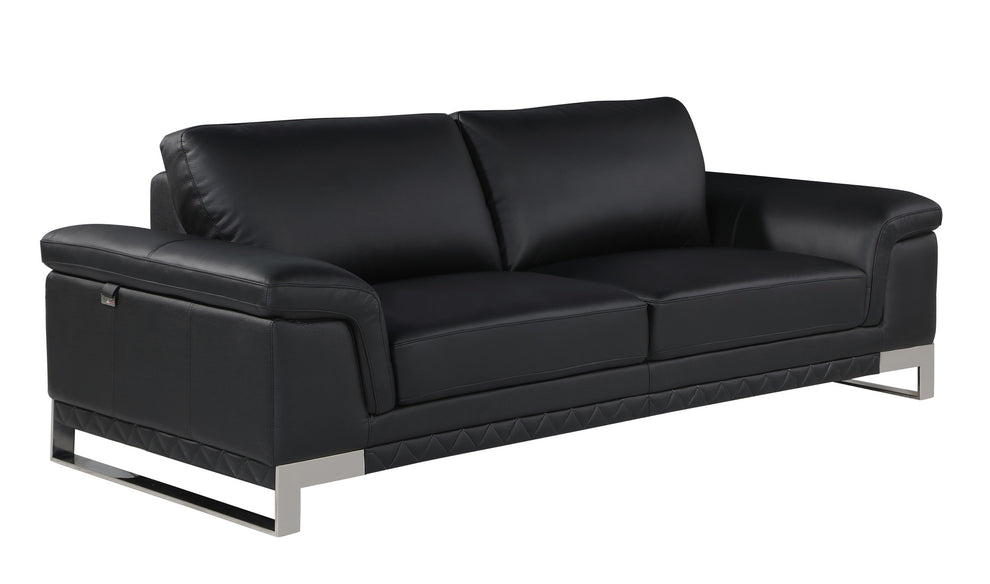 73'" X 39'" X 32'" Modern Black Leather Sofa And Loveseat By Homeroots | Sofa Set | Modishstore - 2