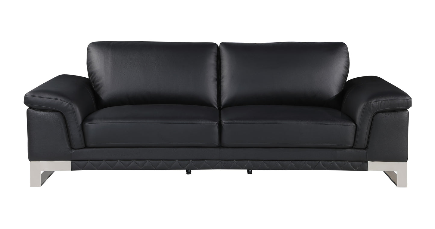 73'" X 39'" X 32'" Modern Black Leather Sofa And Loveseat By Homeroots | Sofa Set | Modishstore - 3