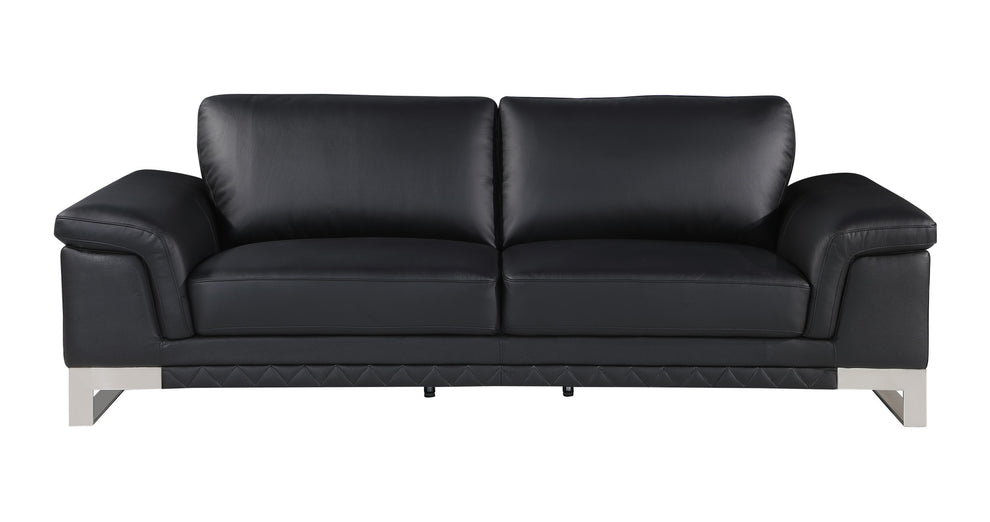 73'" X 39'" X 32'" Modern Black Leather Sofa And Loveseat By Homeroots | Sofa Set | Modishstore - 3