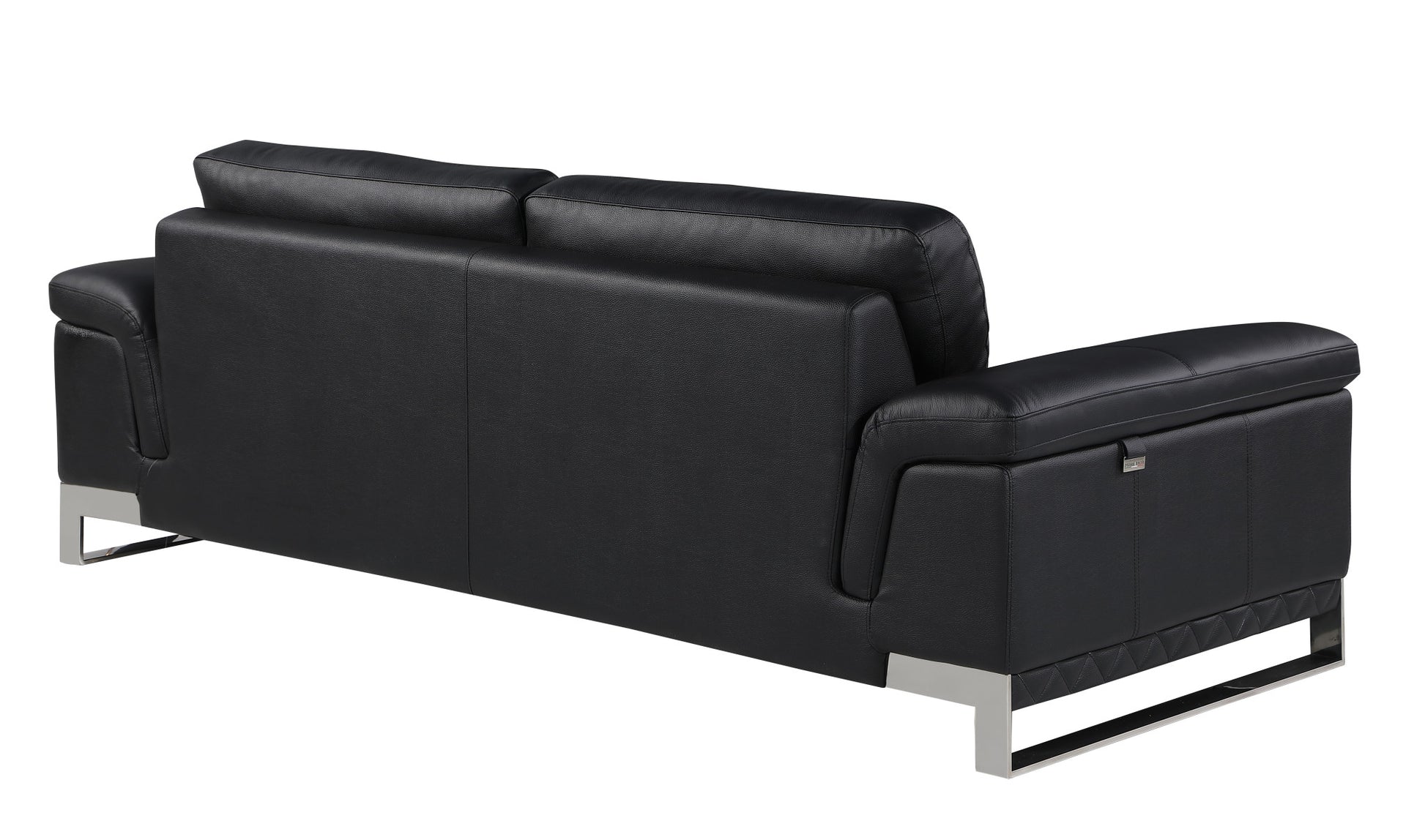 73'" X 39'" X 32'" Modern Black Leather Sofa And Loveseat By Homeroots | Sofa Set | Modishstore - 4