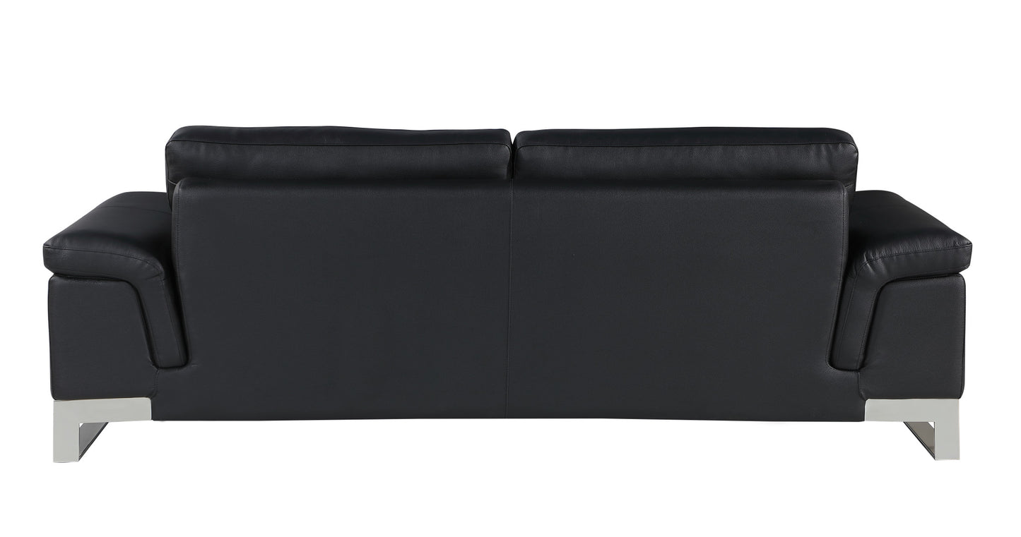 73'" X 39'" X 32'" Modern Black Leather Sofa And Loveseat By Homeroots | Sofa Set | Modishstore - 5