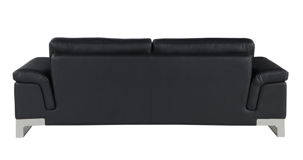 73'" X 39'" X 32'" Modern Black Leather Sofa And Loveseat By Homeroots | Sofa Set | Modishstore - 5