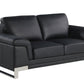 73'" X 39'"  X 32'" Modern Black Leather Sofa And Loveseat By Homeroots