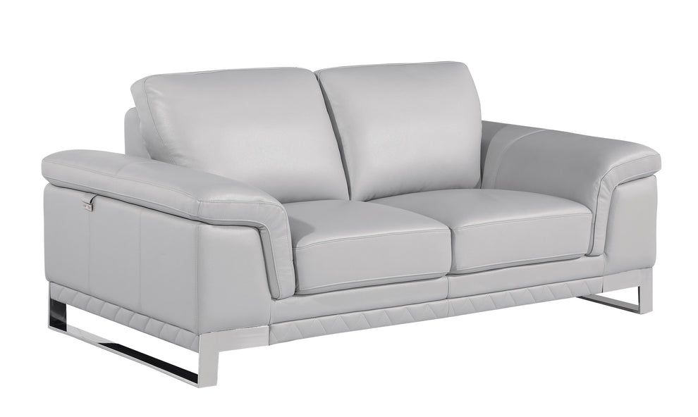 Set Of Modern Light Gray Leather Sofa And Loveseat By Homeroots | Sofa Set | Modishstore - 6