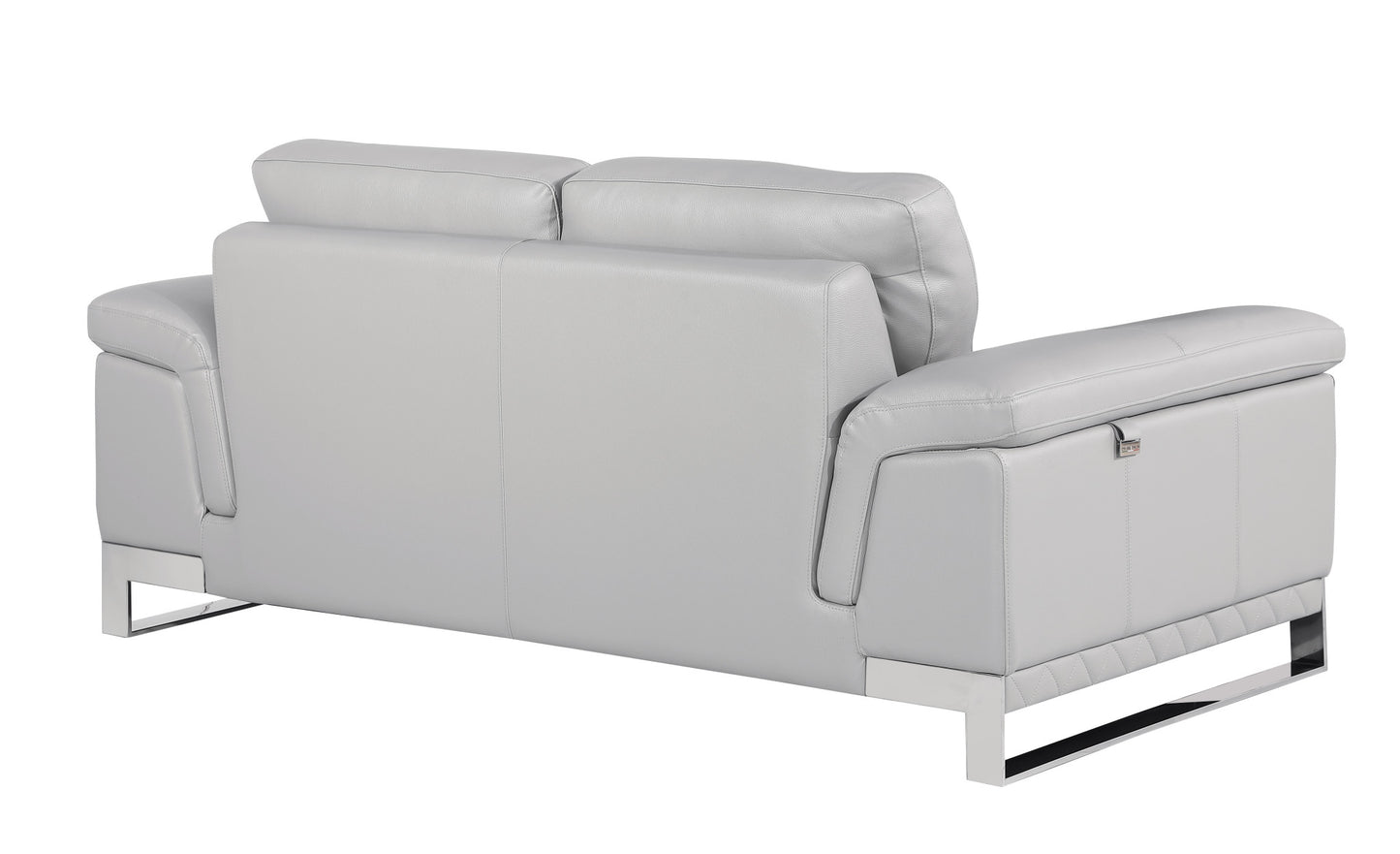 Set Of Modern Light Gray Leather Sofa And Loveseat By Homeroots | Sofa Set | Modishstore - 8