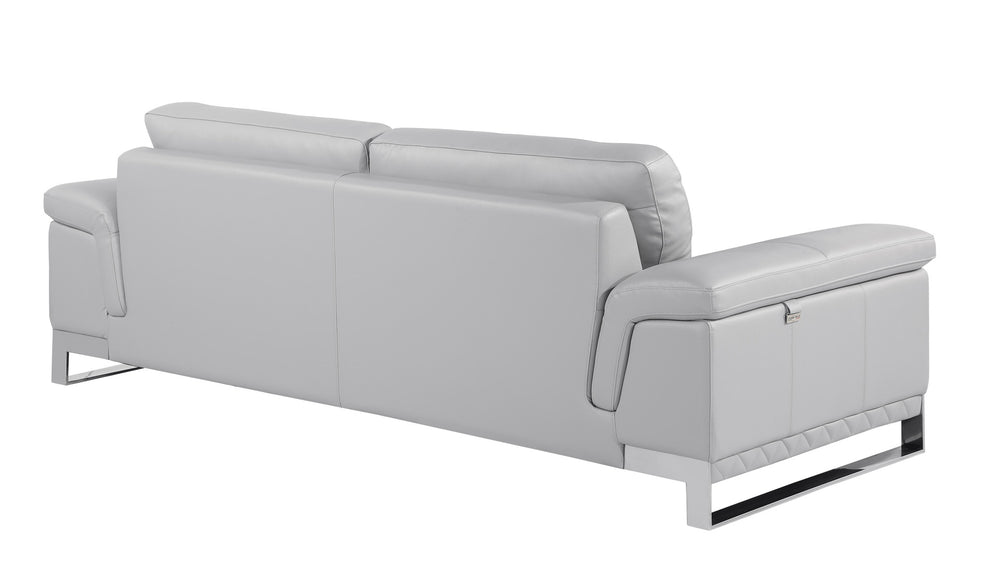 Set Of Modern Light Gray Leather Sofa And Loveseat By Homeroots | Sofa Set | Modishstore - 5