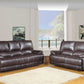 Modern Brown Leather Sofa And Loveseat By Homeroots - 343890 | Sofa Set | Modishstore