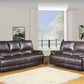 Modern Brown Leather Sofa And Loveseat By Homeroots - 343890 | Sofa Set | Modishstore - 2