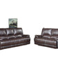 Modern Brown Leather Sofa And Loveseat By Homeroots - 343890 | Sofa Set | Modishstore - 3