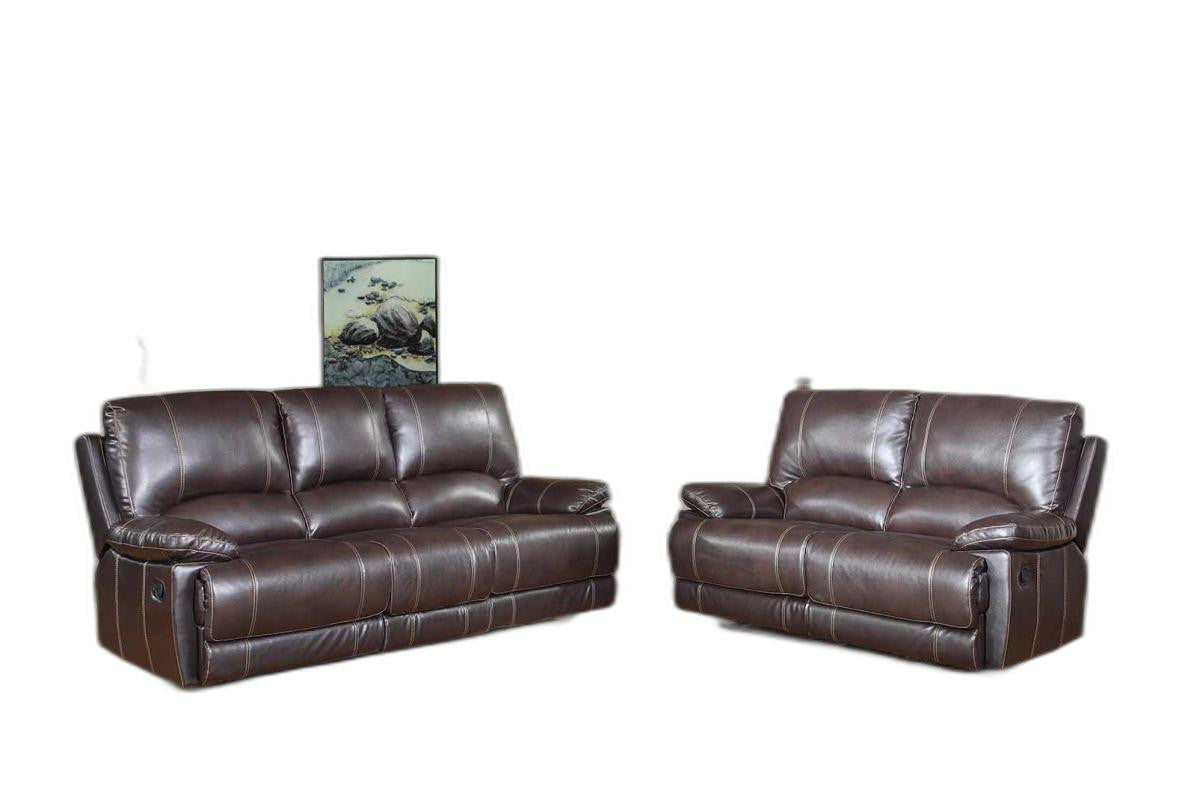 Modern Brown Leather Sofa And Loveseat By Homeroots - 343890 | Sofa Set | Modishstore - 3