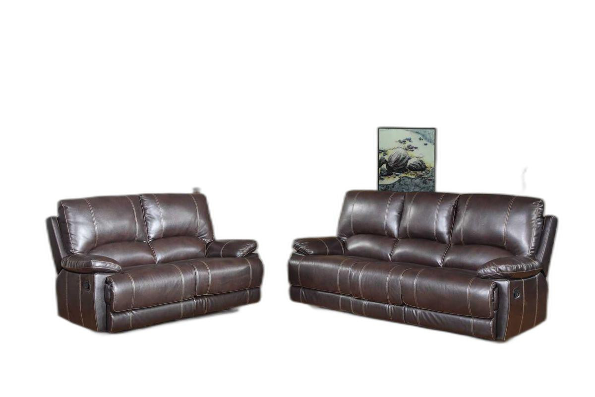 Modern Brown Leather Sofa And Loveseat By Homeroots - 343890 | Sofa Set | Modishstore - 4