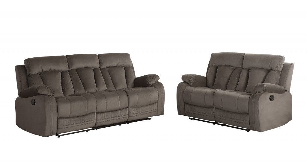 Modern Brown Leather Sofa And Loveseat By Homeroots - 343892 | Sofa Set | Modishstore