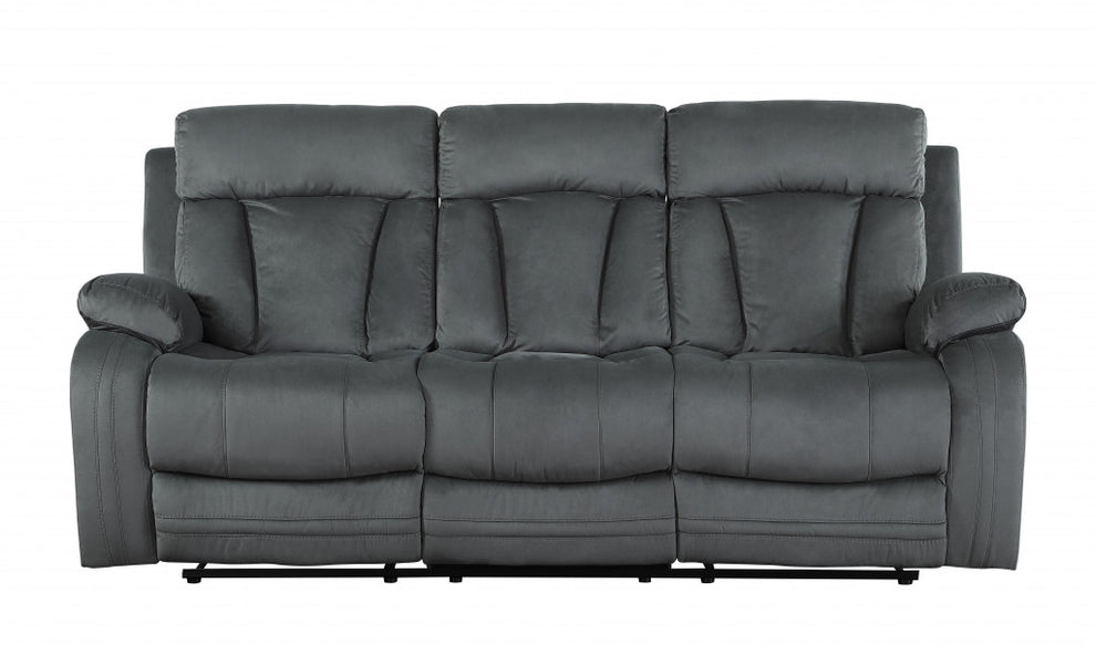 Two Piece Gray Microfiber Five Person Seating Set By Homeroots | Sofa Set | Modishstore - 2