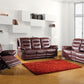 Three Piece Burgundy Leather Match Six Person Seating Set By Homeroots