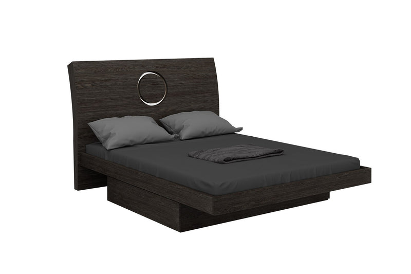 Modern Eastern King Gray High Gloss Bed By Homeroots | Beds | Modishstore