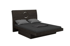Modern California King Gray High Gloss Bed By Homeroots