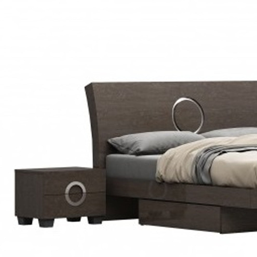 4Pc California King Modern Gray High Gloss Bedroom Set By Homeroots | Bedroom Sets | Modishstore - 3