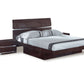 4Pc Queen Modern Wenge High Gloss Bedroom Set By Homeroots - 343942 | Bedroom Sets | Modishstore