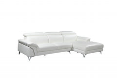 Modern White Leather Sectional By Homeroots