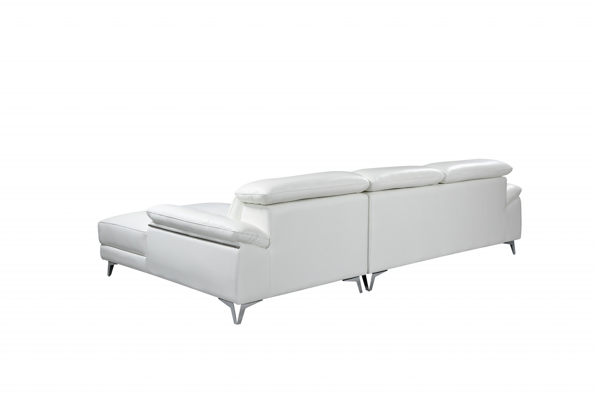 Modern White Leather Sectional By Homeroots | Sectional | Modishstore - 3