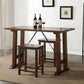3 Piece Wooden Counter Height Set In Walnut And Black By Homeroots | Bar Stools & Table | Modishstore
