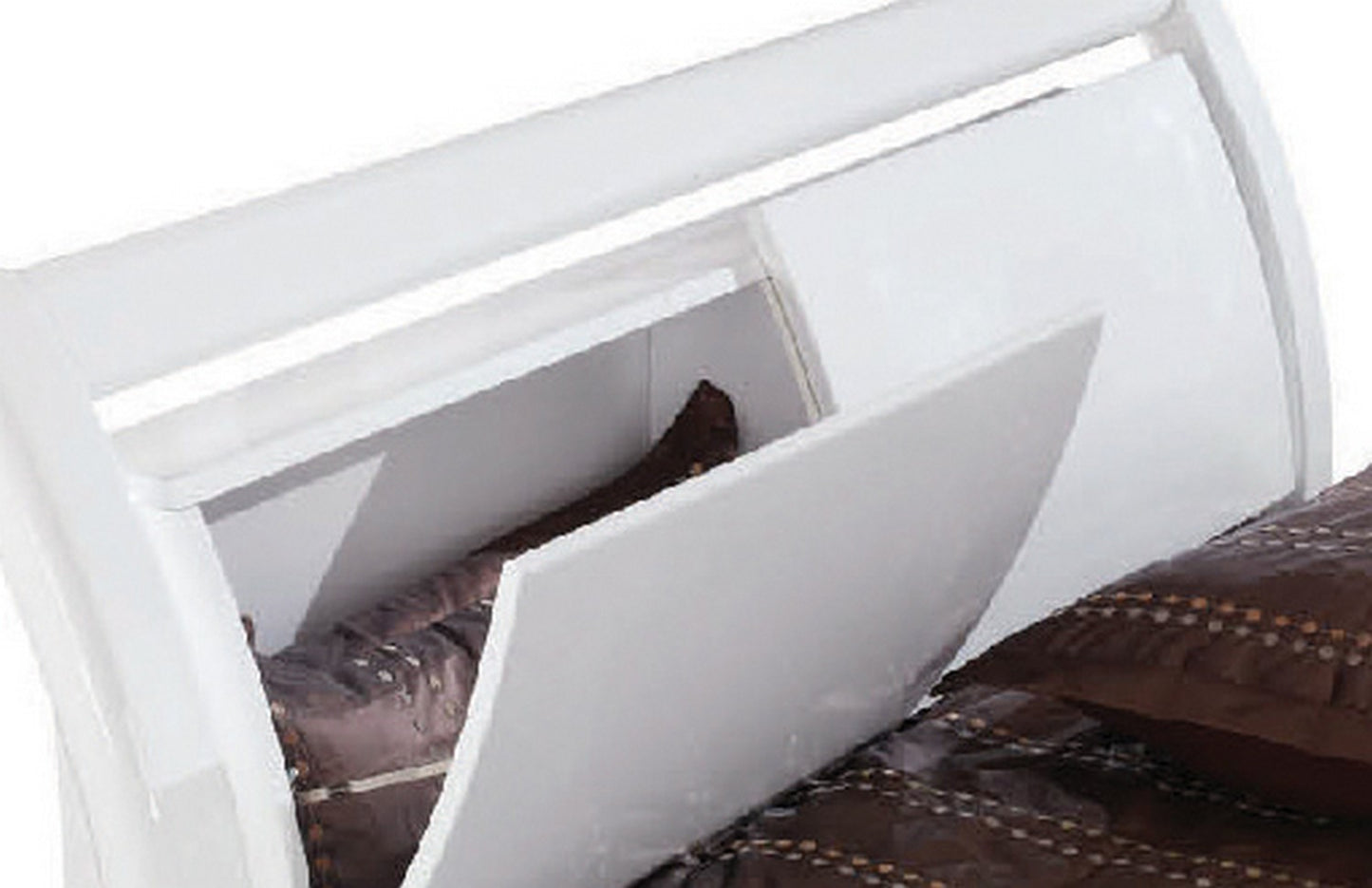 Modern California King White High Gloss Bed By Homeroots - 343977 | Beds | Modishstore - 2