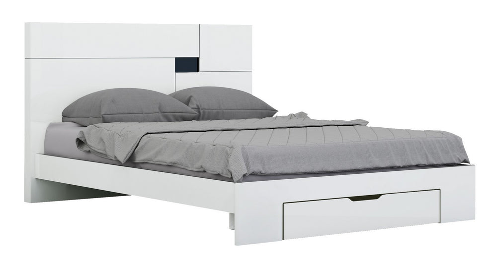 4Pc Eastern King Modern White High Gloss Bedroom Set By Homeroots - 343980 | Bedroom Sets | Modishstore - 2