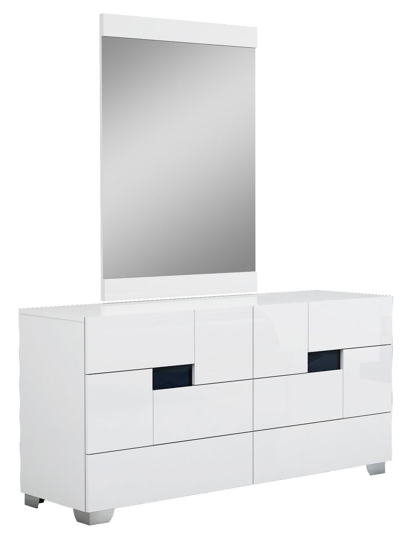 4Pc Eastern King Modern White High Gloss Bedroom Set By Homeroots - 343980 | Bedroom Sets | Modishstore - 3