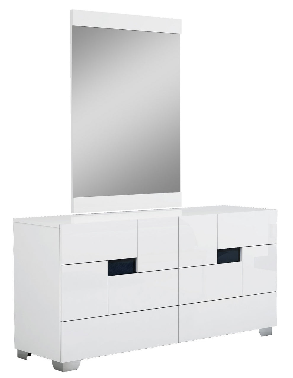 4Pc Eastern King Modern White High Gloss Bedroom Set By Homeroots - 343980 | Bedroom Sets | Modishstore - 4