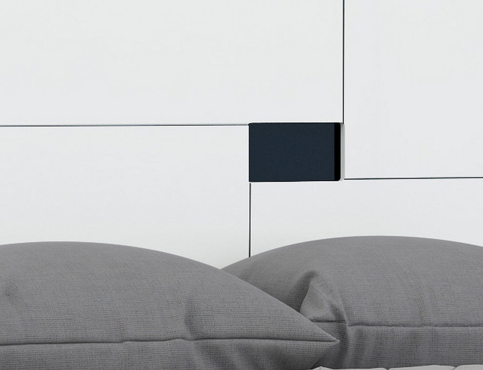 4Pc Eastern King Modern White High Gloss Bedroom Set By Homeroots - 343980 | Bedroom Sets | Modishstore - 5