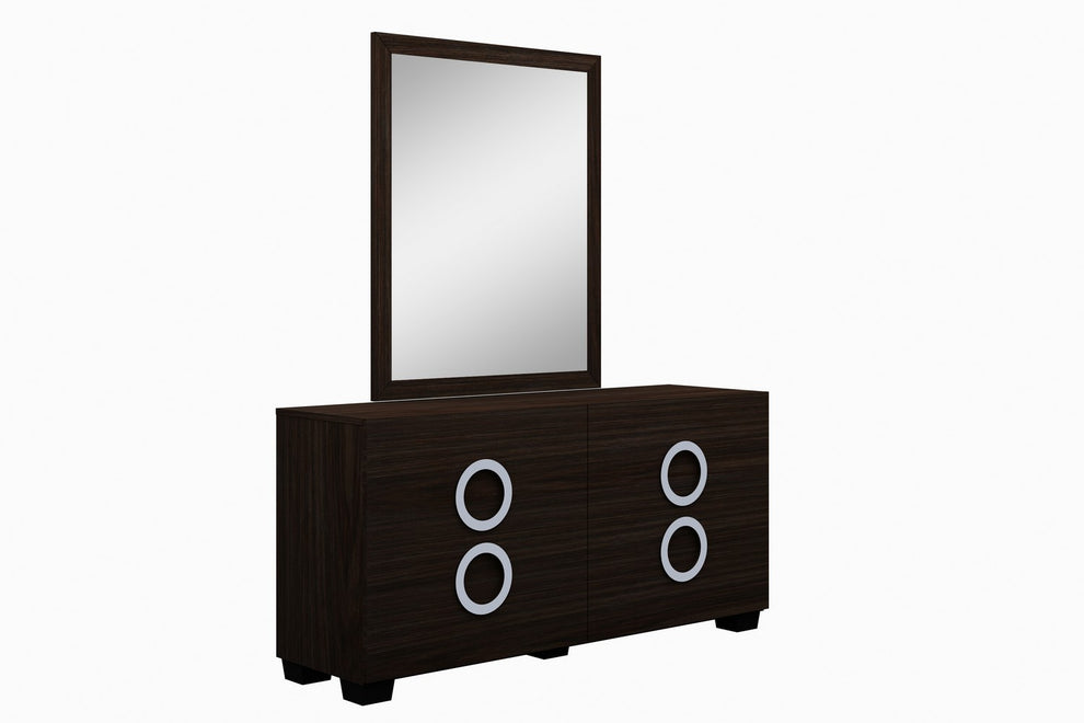 4Pc California King Modern Wenge High Gloss Bedroom Set By Homeroots - 343983 | Bedroom Sets | Modishstore - 3