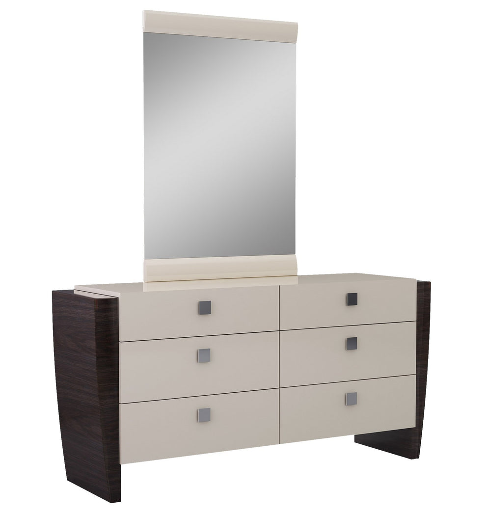 4Pc California King Modern Beige High Gloss Bedroom Set By Homeroots | Bedroom Sets | Modishstore - 4