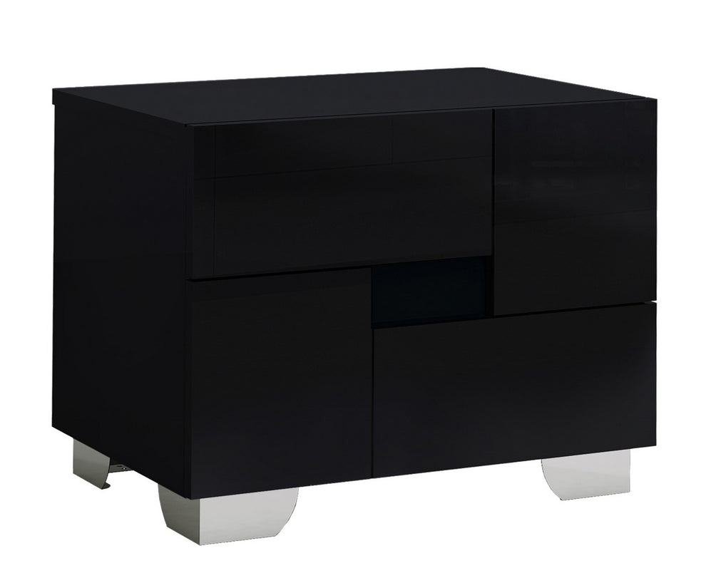 4Pc Eastern King Modern Black High Gloss Bedroom Set By Homeroots | Bedroom Sets | Modishstore - 4